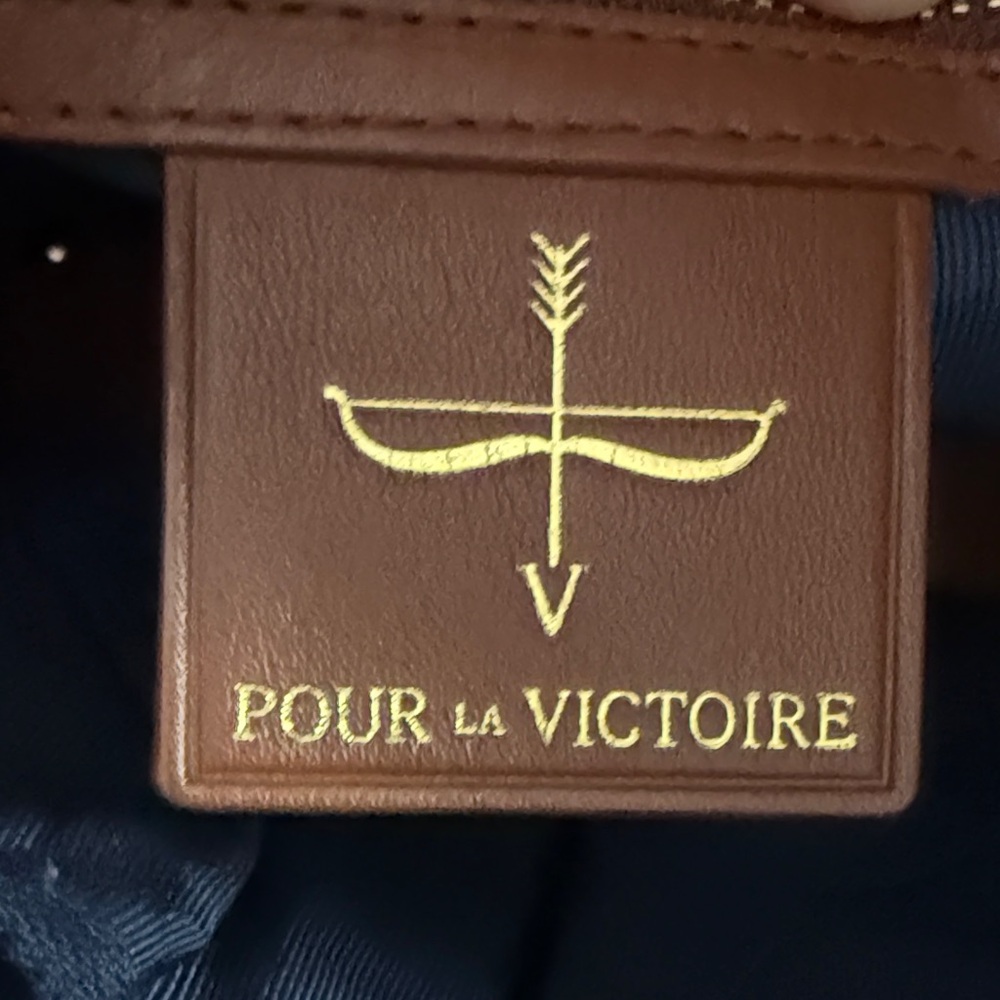 Pour La Victoire Large Tote Bag in Leather and Pony Hair brown with gold accents - Picture 2 of 15